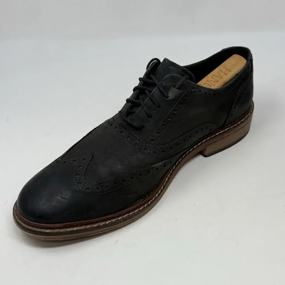 Cole Haan Colton Oxford Shoes Mens 11 Black Leather Wingtip Classic Dress Office